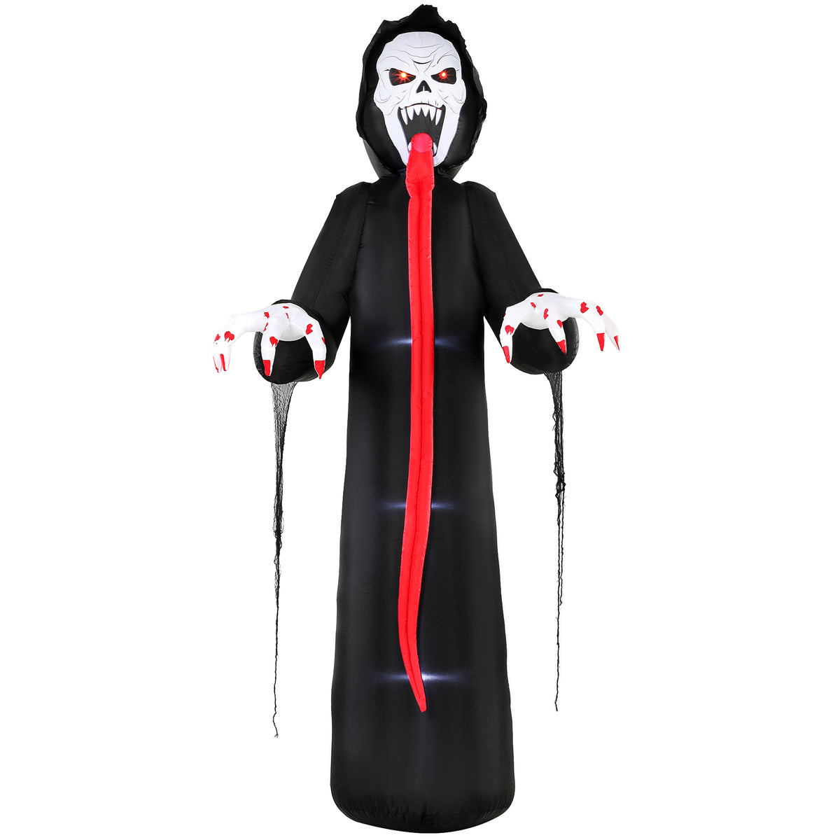 Photo of Outsunny 10 FT Halloween Inflatable Skeleton, Scary Halloween Decoration with Built-in LED Lights for Indoor Outdoor Decor in Decor colour on a white background
