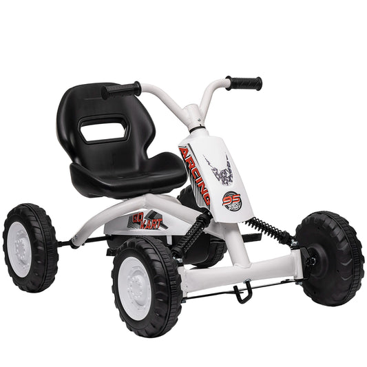 Photo of AIYAPLAY Kids Pedal Go Kart with Steel Frame, Sporty Design, for Ages 2-5 Years, White in White colour on a white background