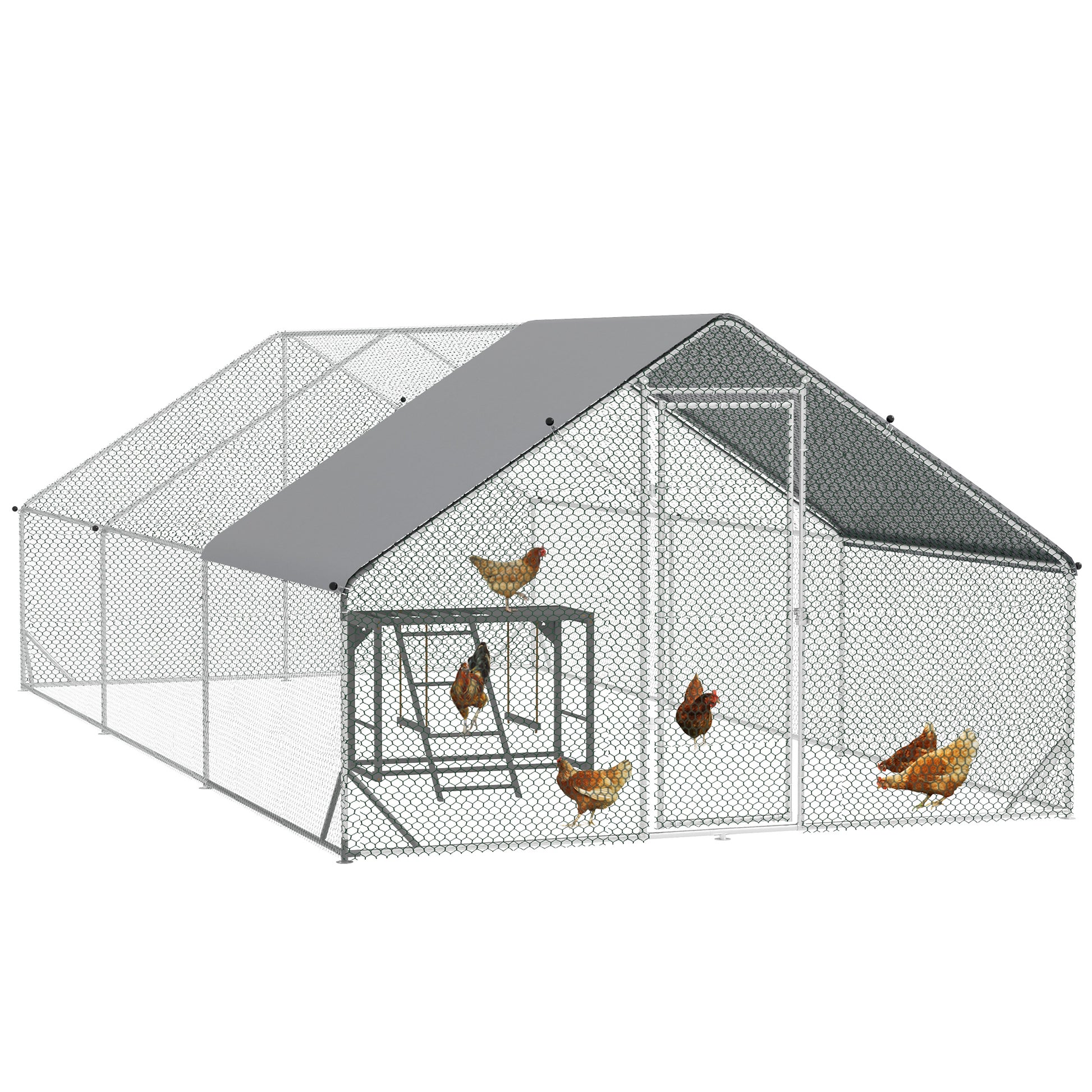 Photo of PawHut Walk In Chicken Run with Chicken Activity Shelf and Cover, 3 x 6 x 2m in 2m colour on a white background