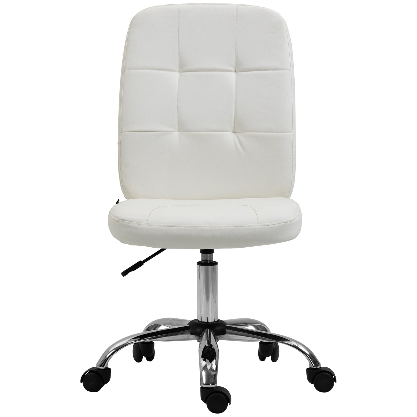 Photo of Vinsetto Armless Faux Leather Office Chair - White in White colour on a white background