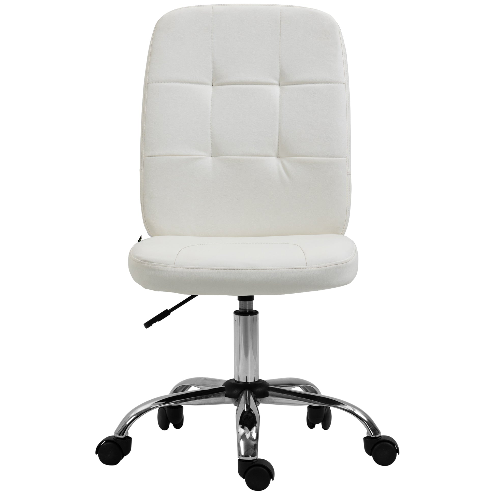 Photo of Vinsetto Armless Faux Leather Office Chair - White in White colour on a white background