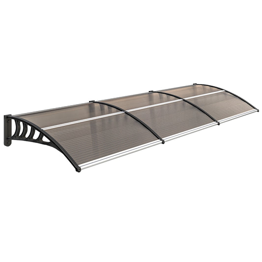Photo of Outsunny Front Door Canopy, Outdoor Awning, Rain Shelter, 303 x 96cm , Brown in Brown colour on a white background