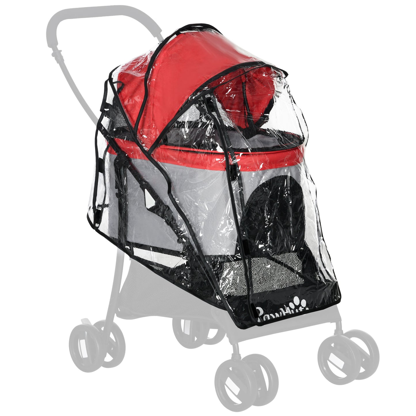 Photo of PawHut Rain Cover for Dog Pram Stroller, with Front and Rear Entry in Entry colour on a white background