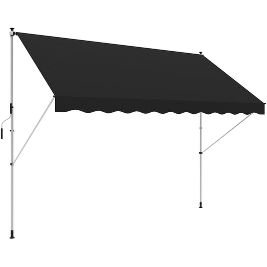 Photo of Outsunny 3x1.5m  Adjustable Outdoor Aluminium Frame Awning Black in Black colour on a white background