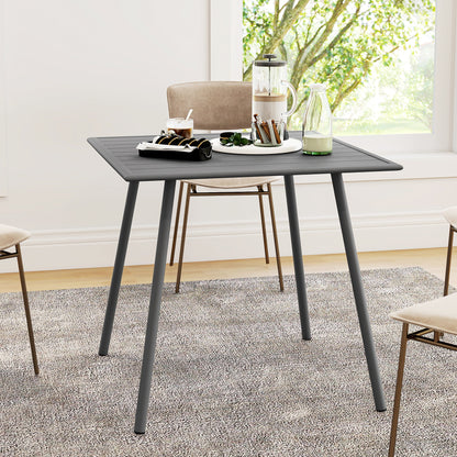 Outsunny grey square garden table with slatted top and angled legs