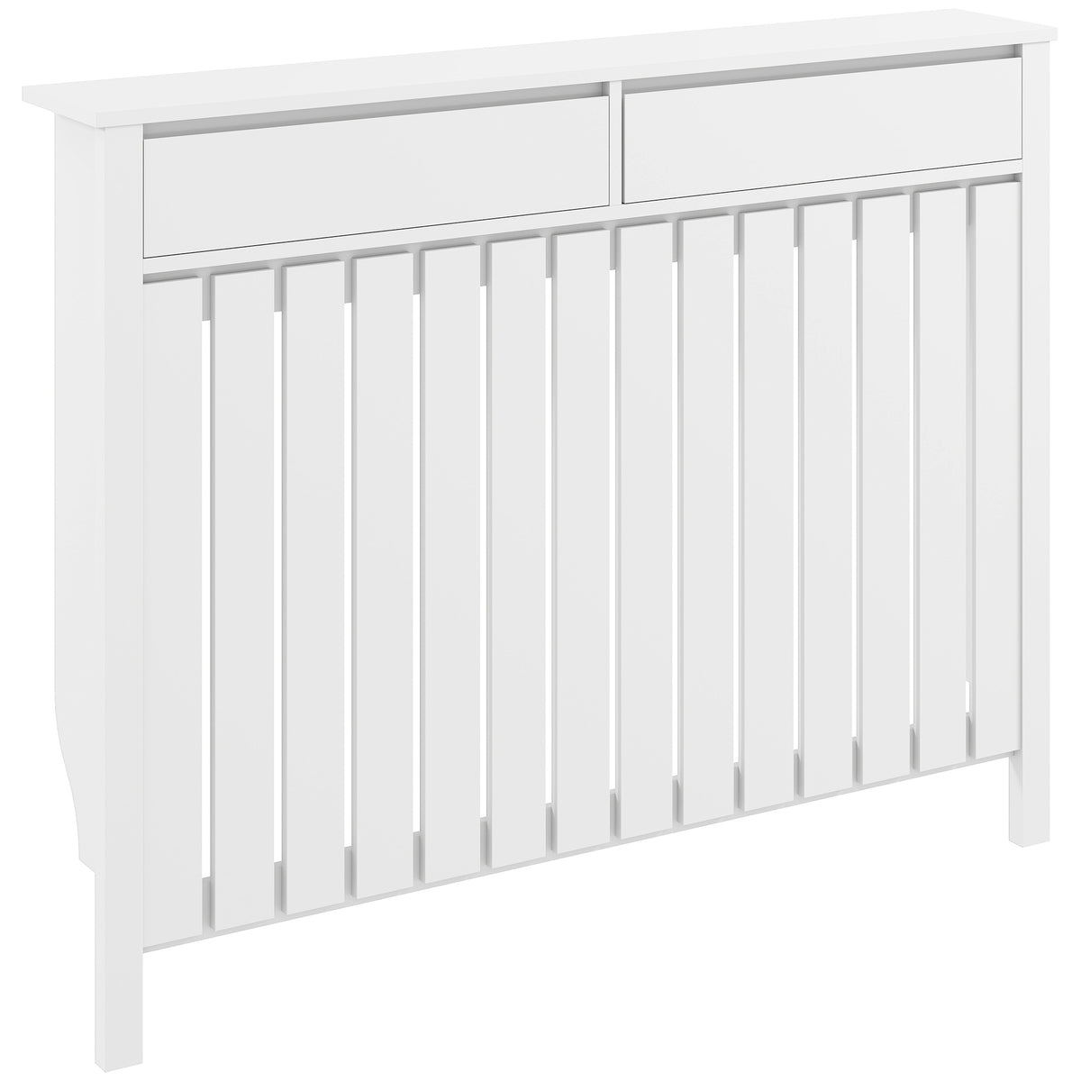 Photo of HOMCOM 93 x 119cm Rustic-Look Radiator Cover - White in White colour on a white background
