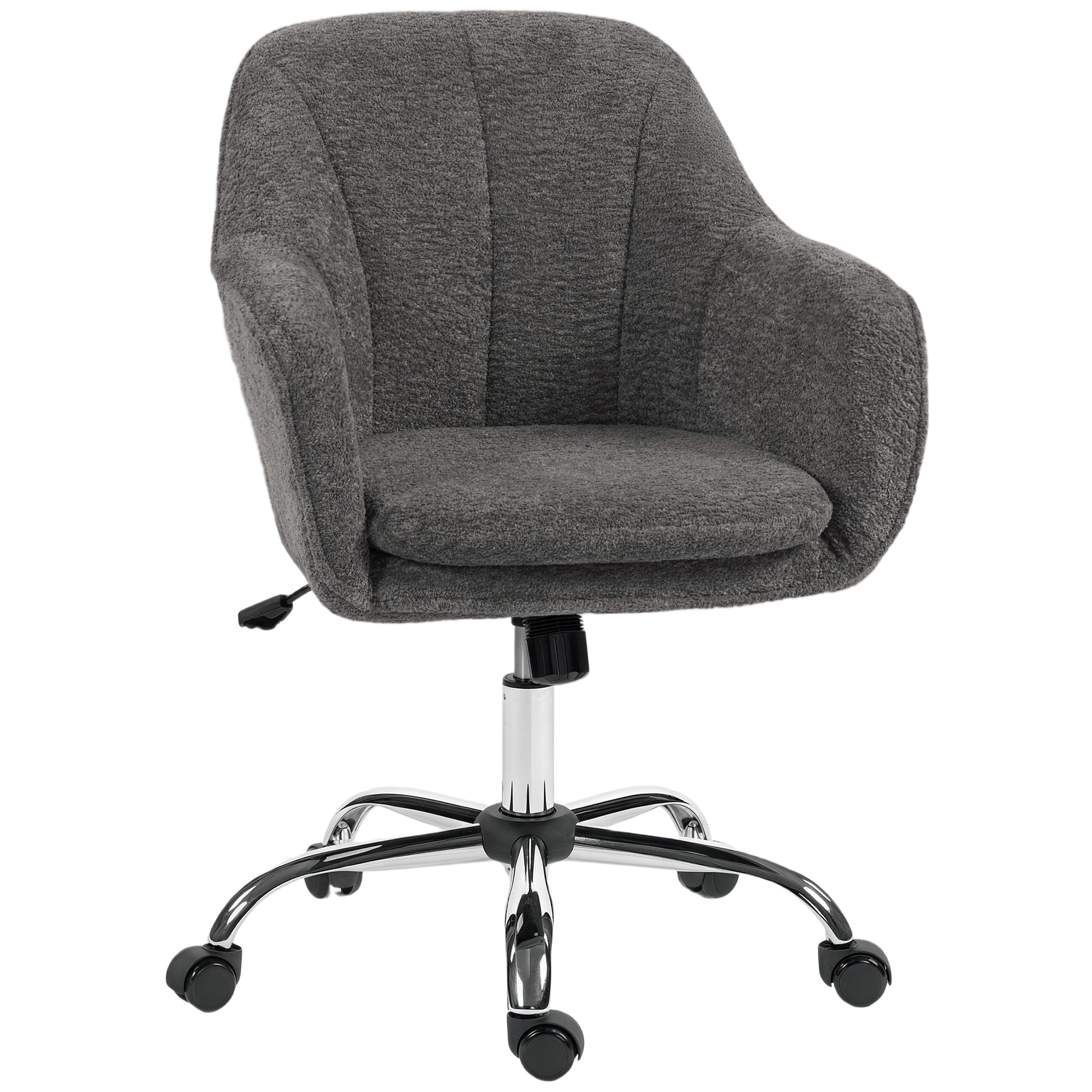 Photo of HOMCOM Snow Flannel Office Chair - Grey in Grey colour on a white background