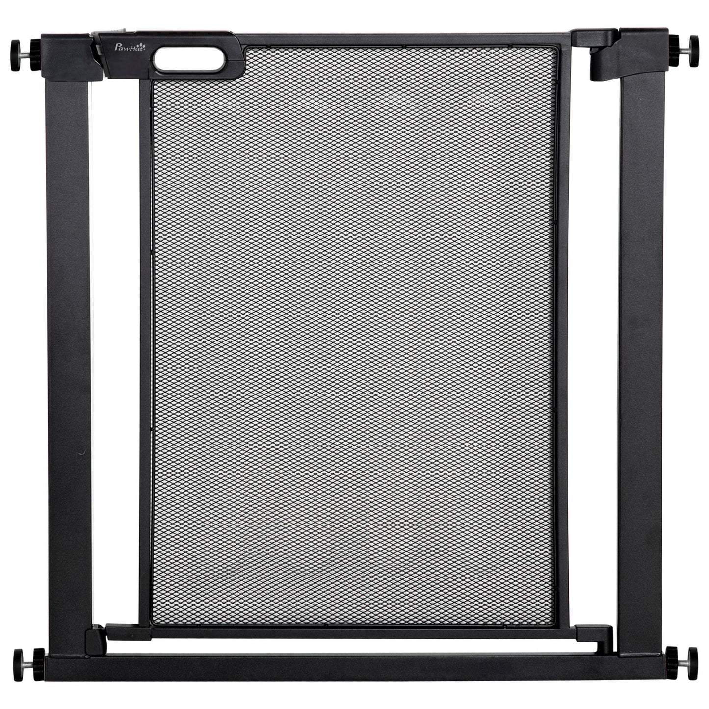 Photo of PawHut Dog Safety Gate, for Hallways, Staircases, Doors w/ Automatic Closing Door - Black in Black colour on a white background