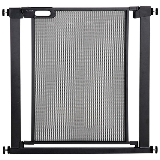 Photo of PawHut Dog Safety Gate, for Hallways, Staircases, Doors w/ Automatic Closing Door - Black in Black colour on a white background