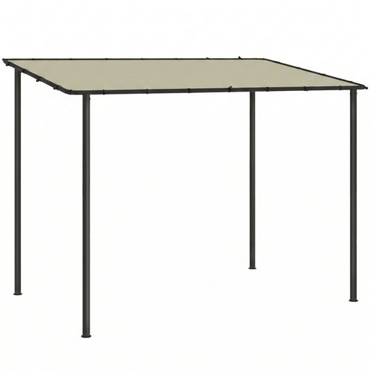Photo of Outsunny 3 x 2 m Lean to Garden Pergola, Metal Frame Gazebo Pergola with UPF30+ Protection, Sloped Roof, Drainage Holes, Cream in Cream colour on a white background