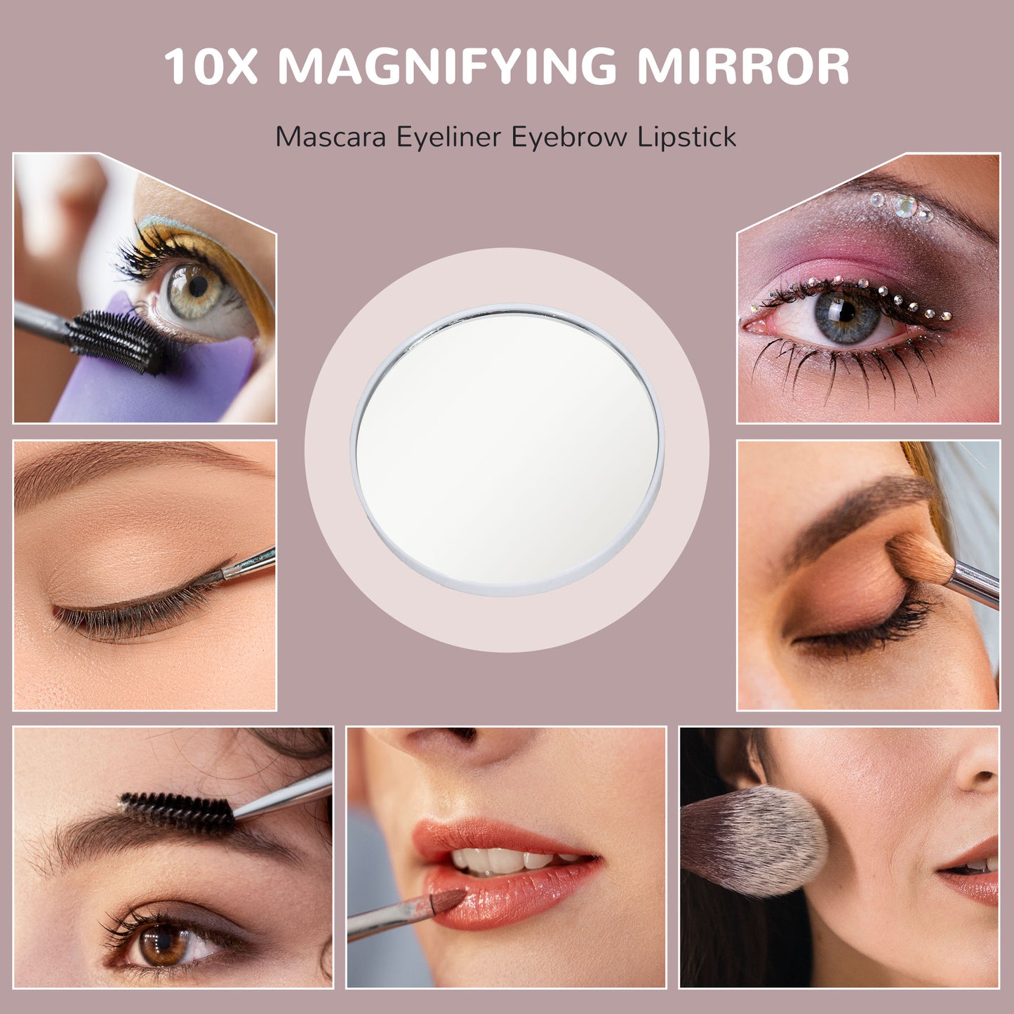 HOMCOM Vanity Mirror with Lights, Large 80x62 cm Lighted Makeup Mirror with 3 Colour, 10X Magnifying, USB Charging Port, Touch Screen, Tabletop or Wall Mounted Design, White