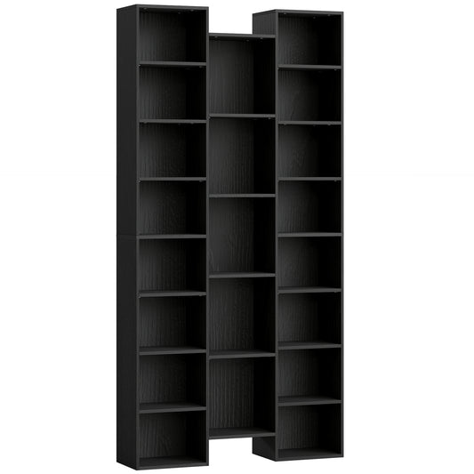 Photo of HOMCOM 21-Compartment Bookshelf - Black in Black colour on a white background