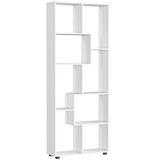 Photo of HOMCOM Modern Room Divider, Bookshelf, Tall Bookcase for Living Room, Bedroom, Home Office, 70 x 24 x 178 cm, White in White colour on a white background
