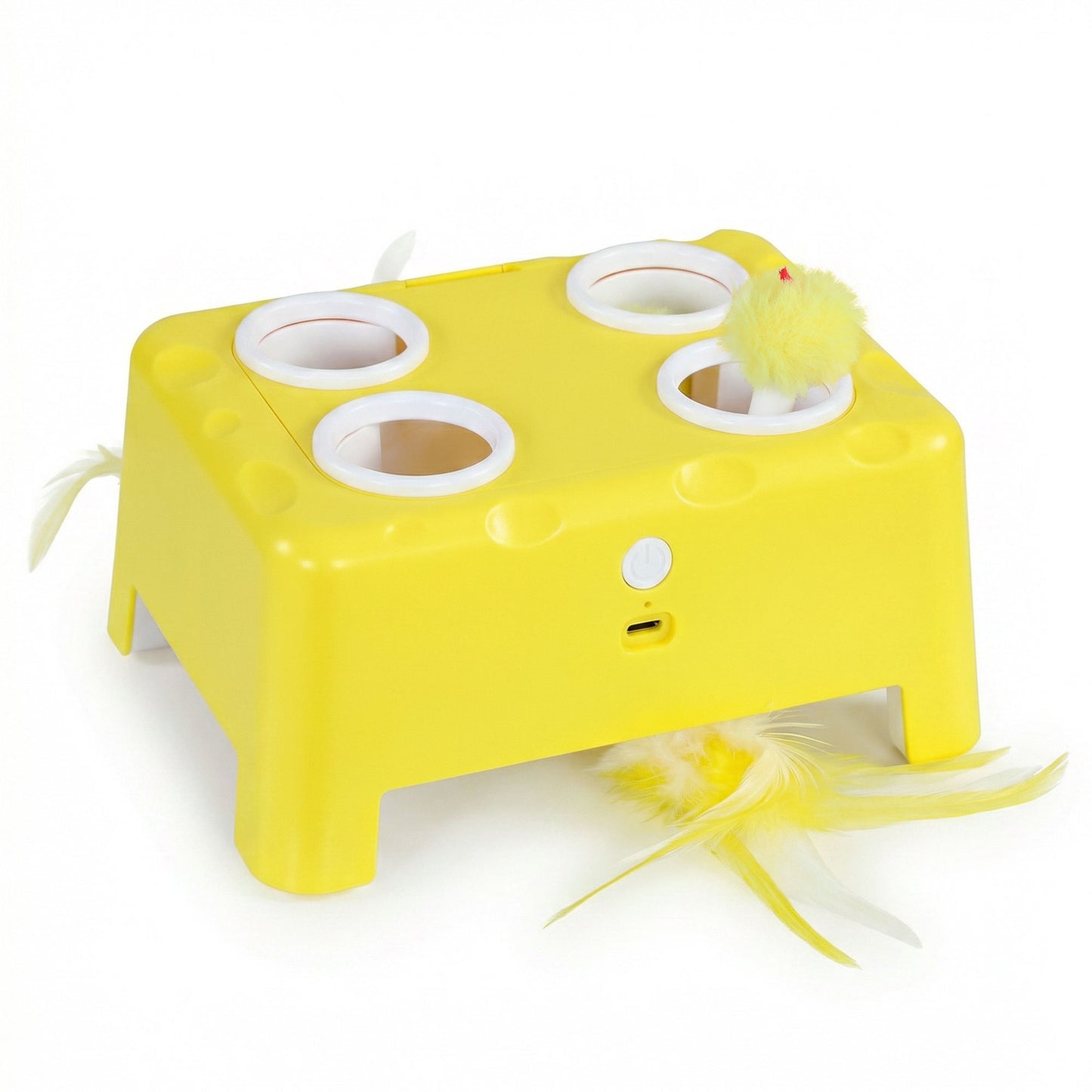 Photo of PawHut 3 in 1 Interactive Cat Toys with Mouse & Feather Teaser Toy Rechargeable Automatic for Indoor Kittens & Adult Cats in Cats colour on a white background