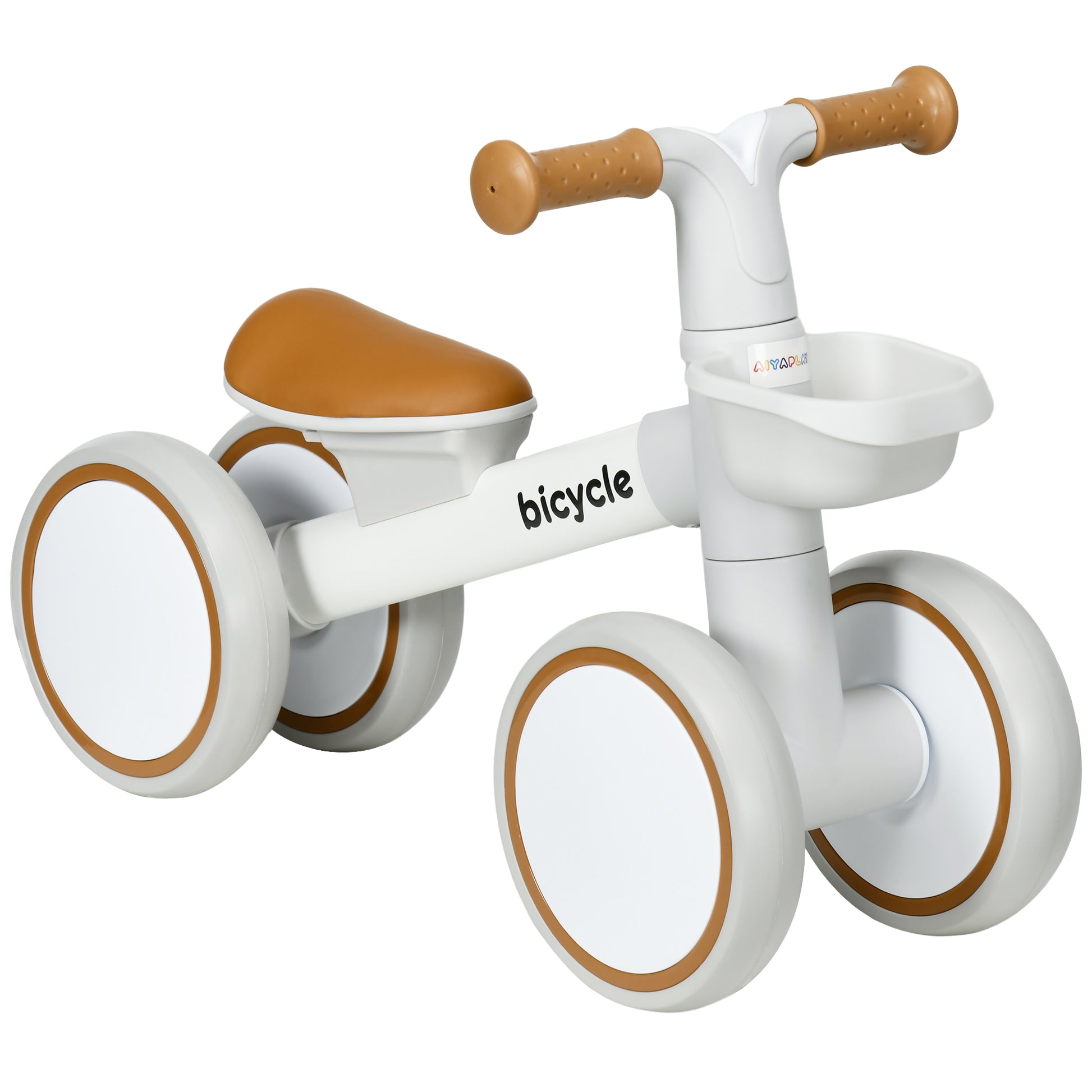 Photo of AIYAPLAY Kids Balance Bike for 1-3 Years Old with Adjustable Seat, Silent Wheels, White in White colour on a white background
