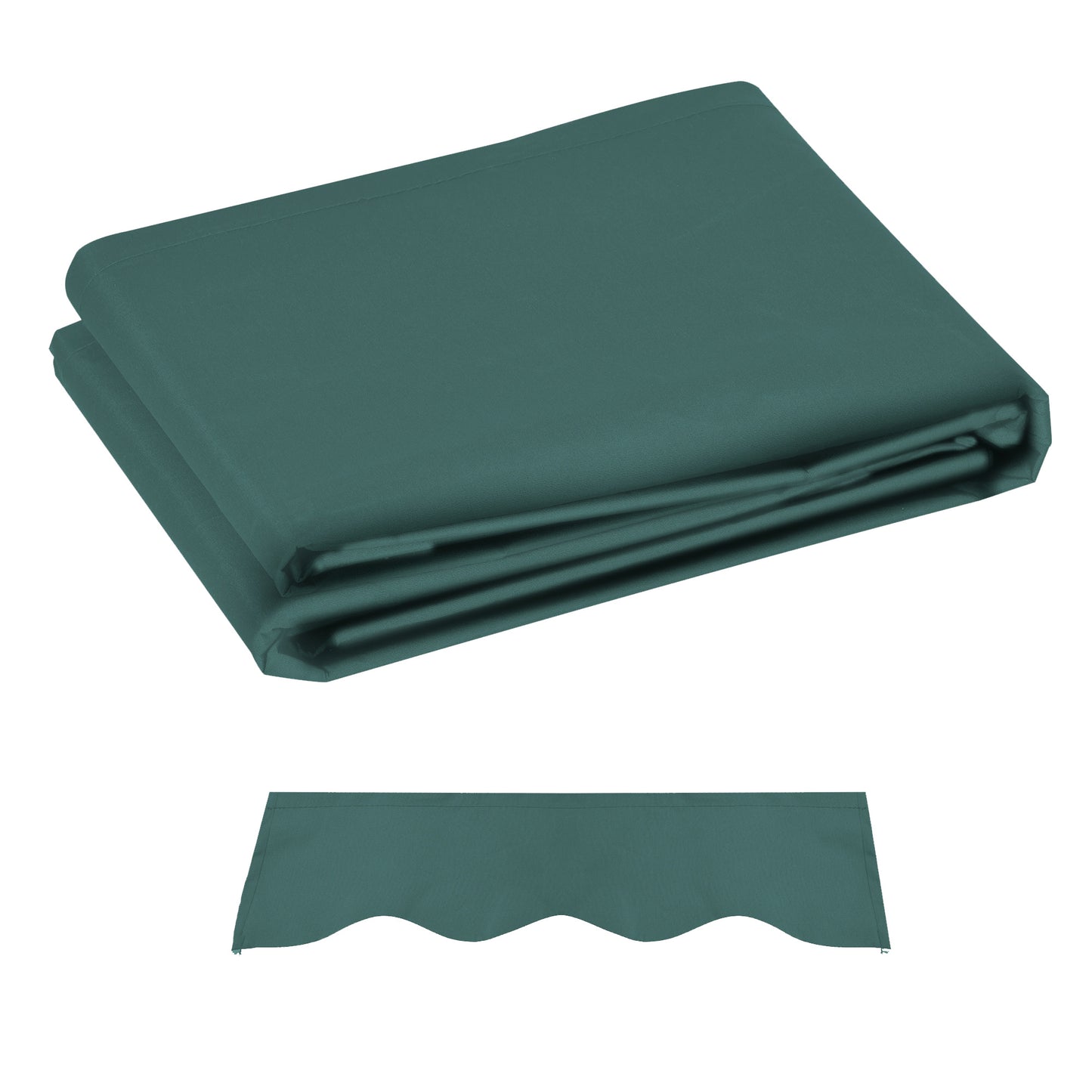 Photo of Outsunny Awning Replacement Canopy, Water Resistant UPF 50+ Sun Shade Cover for 3 x 2.5 m Garden Awning (Fabric Only), Green in Green colour on a white background