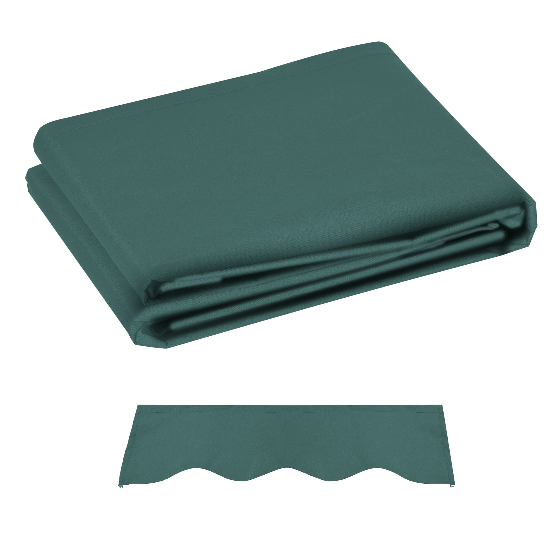 Photo of Outsunny Awning Replacement Canopy, Water Resistant UPF 50+ Sun Shade Cover for 3 x 2.5 m Garden Awning (Fabric Only), Green in Green colour on a white background
