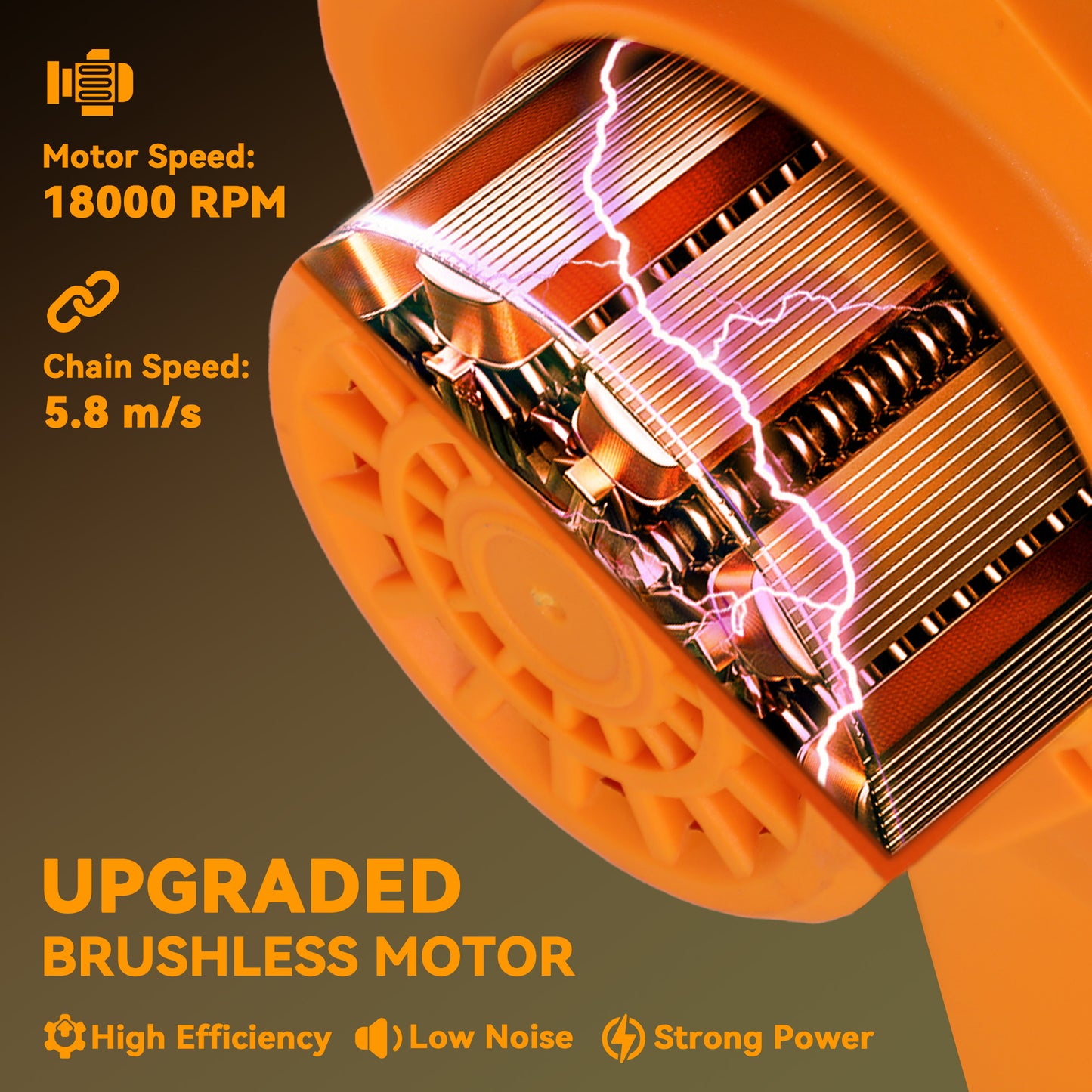 Outsunny Mini Pruning Saw Cordless, 8 Inch Electric Pruning Saw with 2 x 4000mAh Batteries, Brushless Motor and Safety Lock for Tree Trimming, Garden, Wood Cutting, Orange