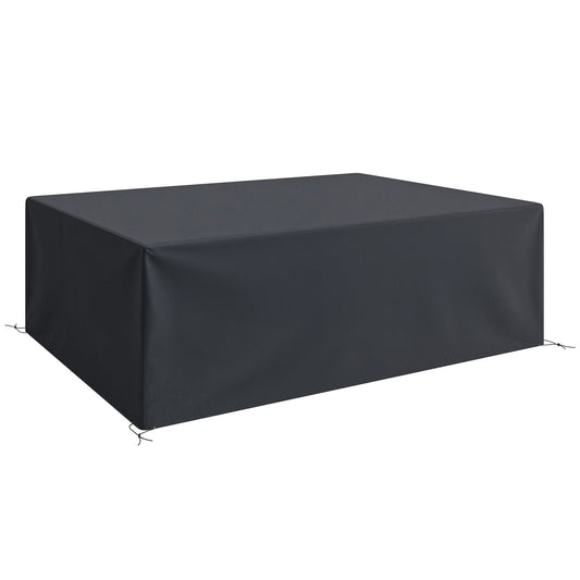 Photo of Outsunny 600D Oxford Outdoor Garden Furniture Sofa Set Cover, Waterproof Anti-UV Rattan Sun Lounger Protection Protector Cover, 275L x 205W x 90Hcm, Black in Black colour on a white background