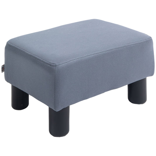 Photo of HOMCOM Microfiber Cloth Footstool, Small Foot Rest, Rectangle Sofa Stool for Bedroom Living Room, Grey in Grey colour on a white background