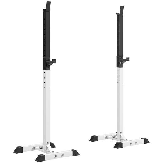 Photo of HOMCOM Heavy Duty Weight Bar Barbell Squat Stand Barbell Rack Spotter, for Home, Gym - Black in Black colour on a white background