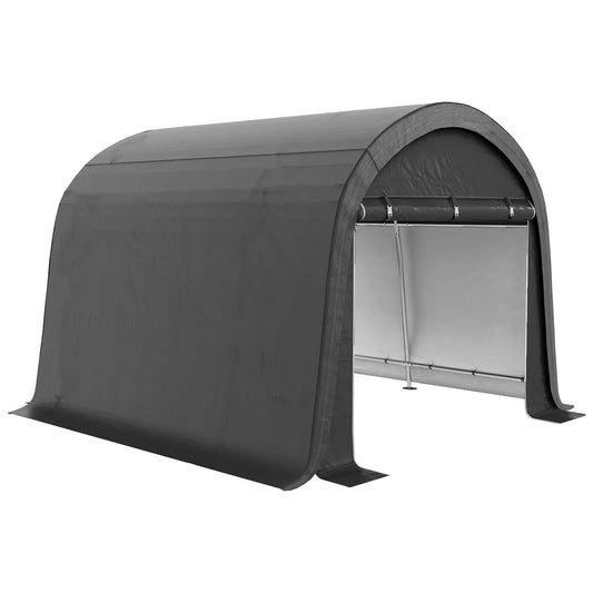 Photo of Outsunny 3 x 3(m) Garden Storage Tent, Heavy Duty Outdoor Shed with 2 Doors, Waterproof Portable Shed Tent Shelter with Galvanised Steel Frame for Bike, Motorcycle, Garden Tools, Grey in Grey colour on a white background