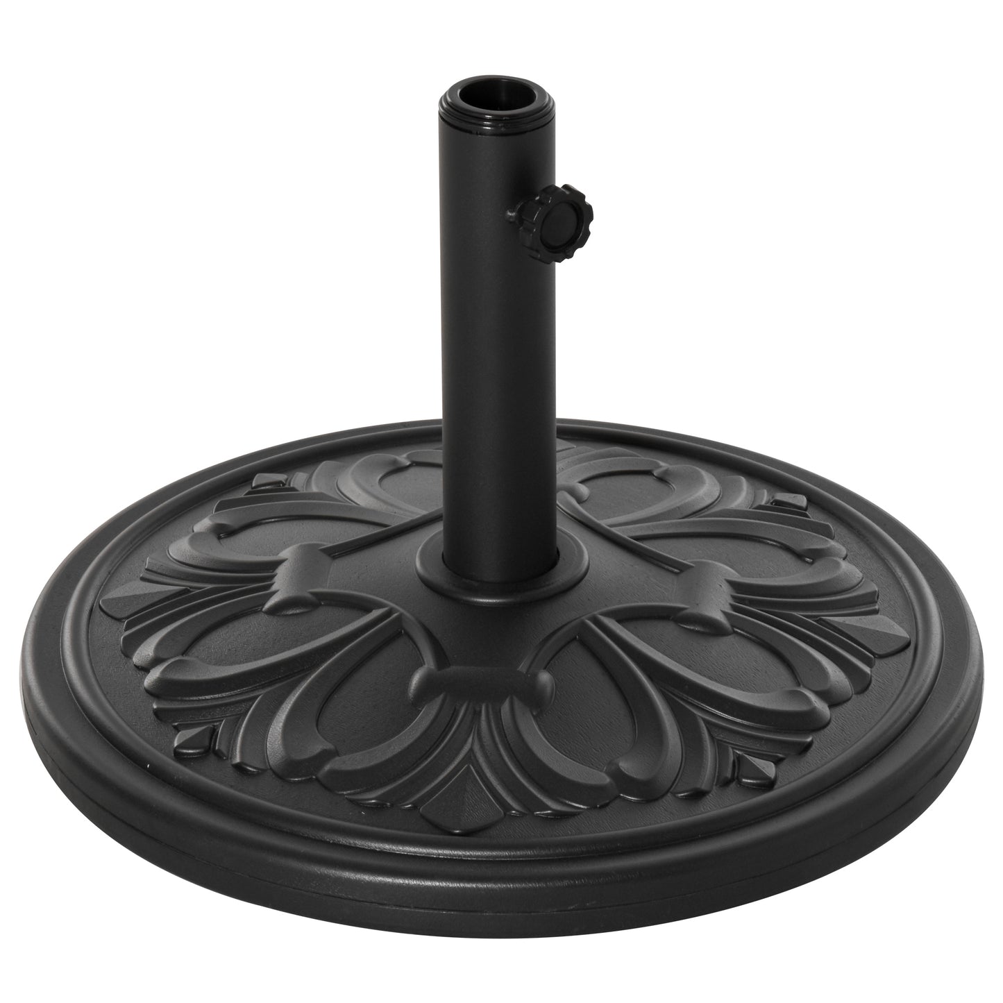 Photo of Outsunny 13kg Round Parasol Base Sun Umbrella Weight Stand Holder Patio Outdoor Garden, Black in Black colour on a white background