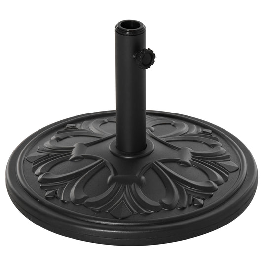 Photo of Outsunny 13kg Round Parasol Base Sun Umbrella Weight Stand Holder Patio Outdoor Garden, Black in Black colour on a white background