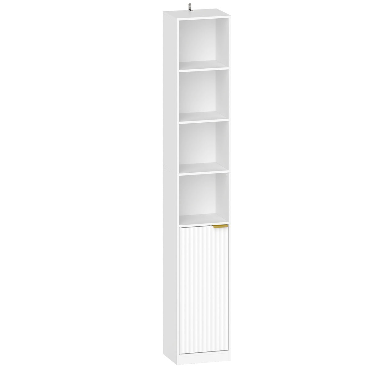 Photo of HOMCOM Bookcase Adjustable Shelf Bookshelf Anti-Tip Hardware 6-Tier Storage Cabinet White Wood Effect in Effect colour on a white background