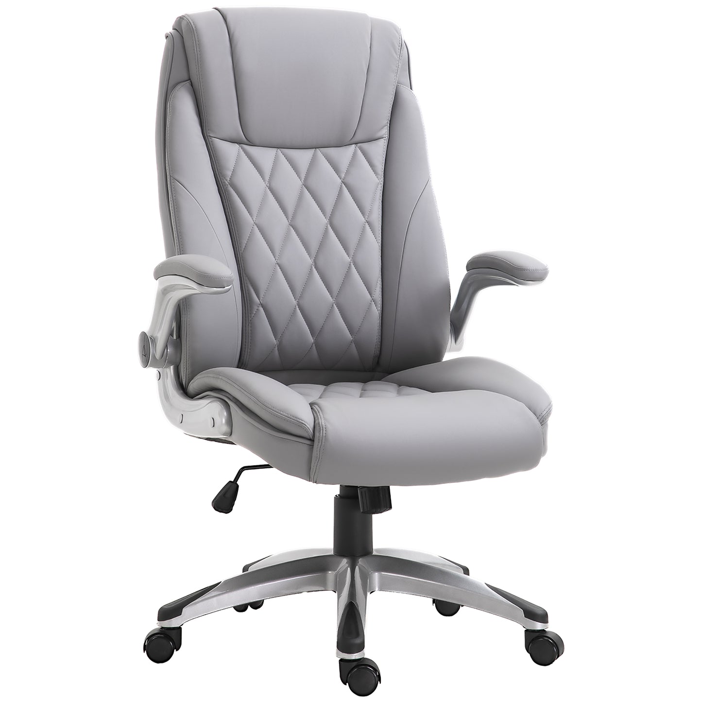 Photo of Vinsetto Faux Leather Executive Swivel Office Chair - Grey in Grey colour on a white background