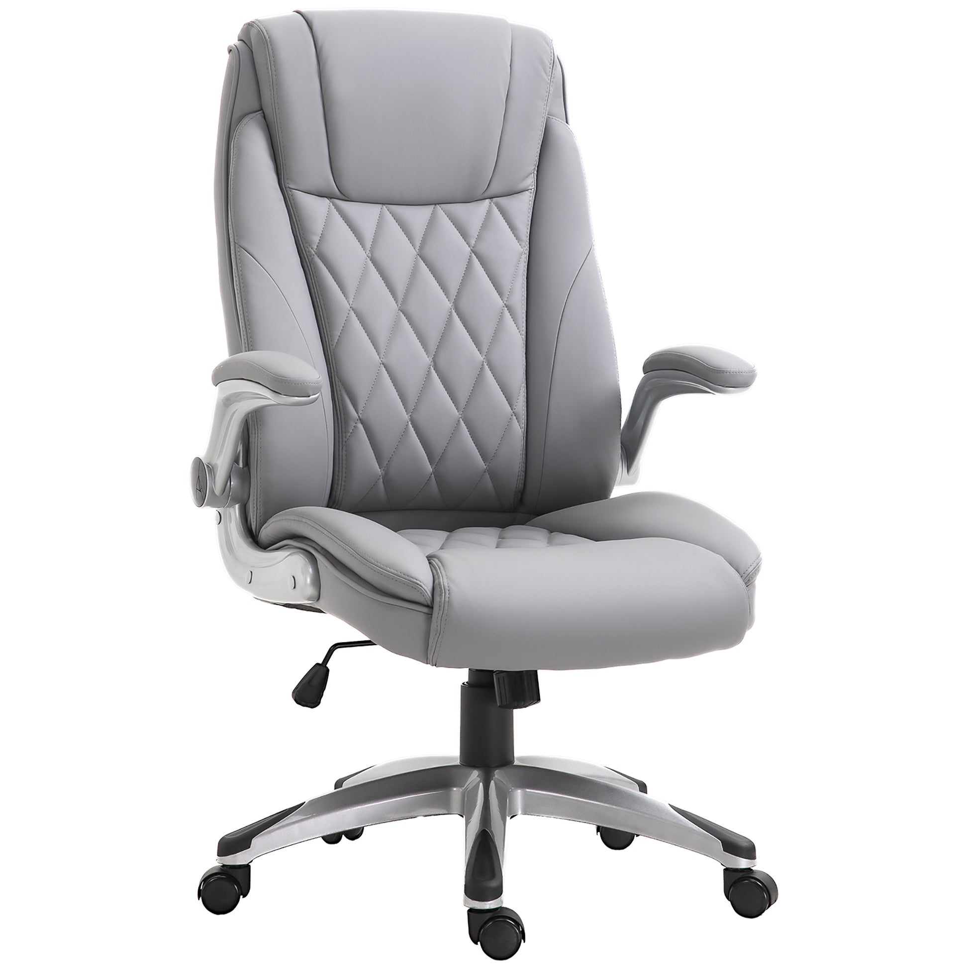 Photo of Vinsetto Faux Leather Executive Swivel Office Chair - Grey in Grey colour on a white background