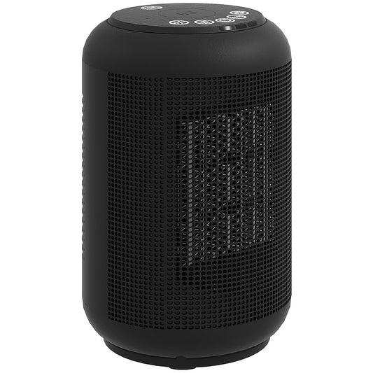 Photo of HOMCOM 1500W Ceramic Electric Heater with Fan, Timer, Oscillation - Black in Black colour on a white background