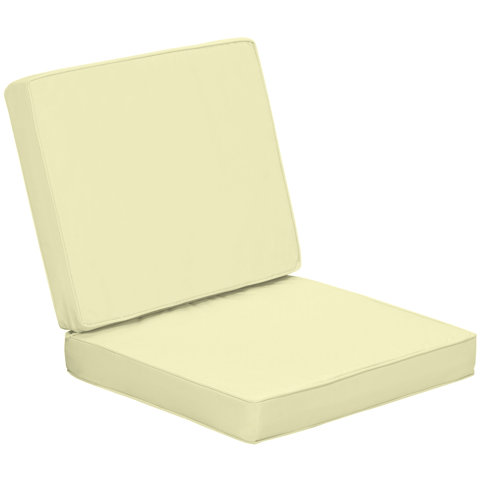 Photo of Outsunny 2-Piece Garden Seat and Back Cushion Set, Replacement Cushions for Outdoor Furniture with Seat Cushion and Back Cushion, Cream White in White colour on a white background