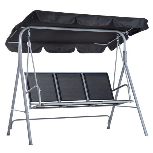 Photo of Outsunny Outdoor 3-Seater Swing Chair-Black in Chair-Black colour on a white background