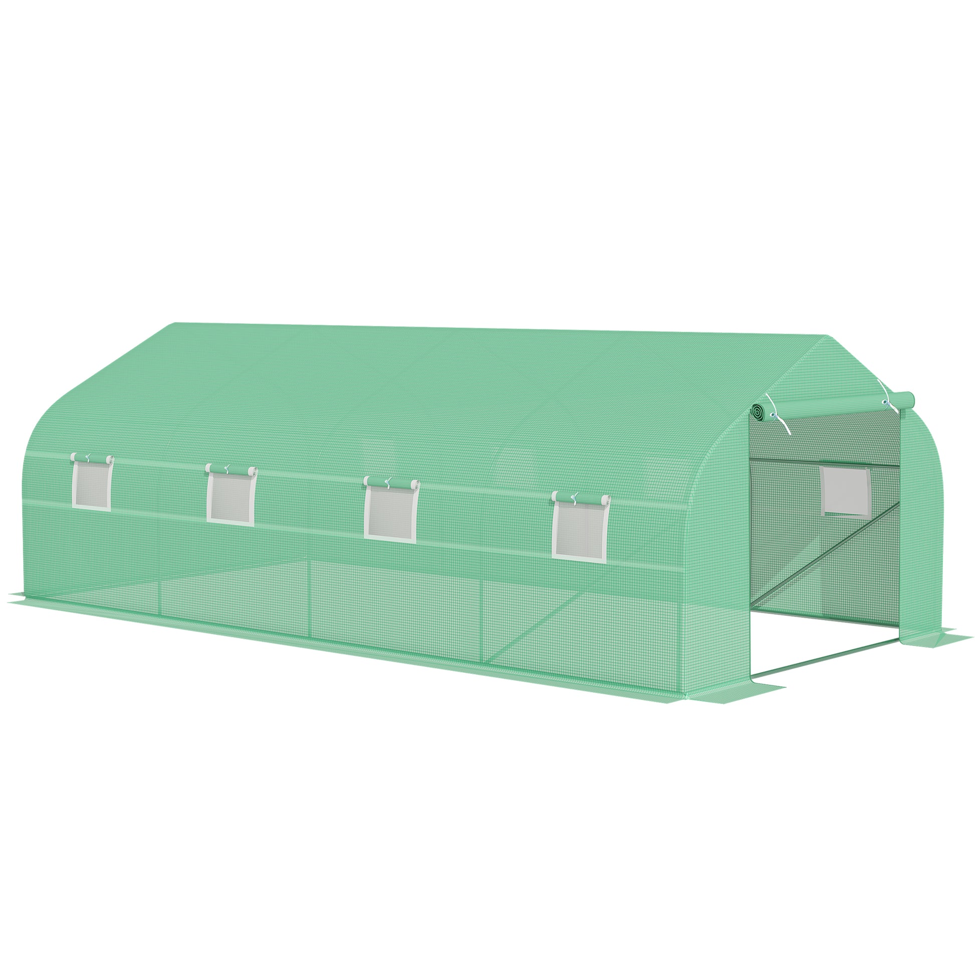 Photo of Outsunny Polytunnel Greenhouse with Windows and Door, Walk in Greenhouse for Garden, Backyard (6 x 3 M) in M) colour on a white background