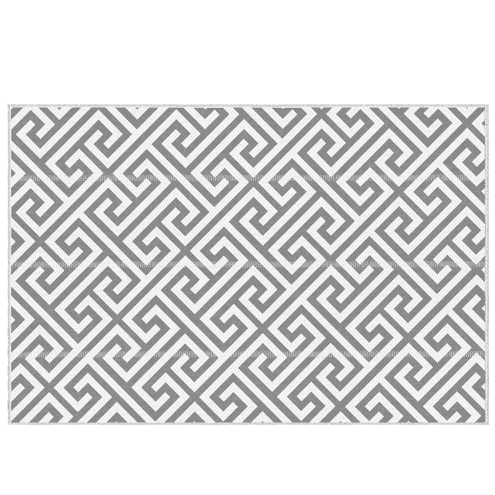 Photo of Outsunny Outdoor Rug Reversible Mat Plastic Straw Rug Portable RV Camping Mat for Garden Picnic Indoor, 152x243cm, Light Grey in Grey colour on a white background