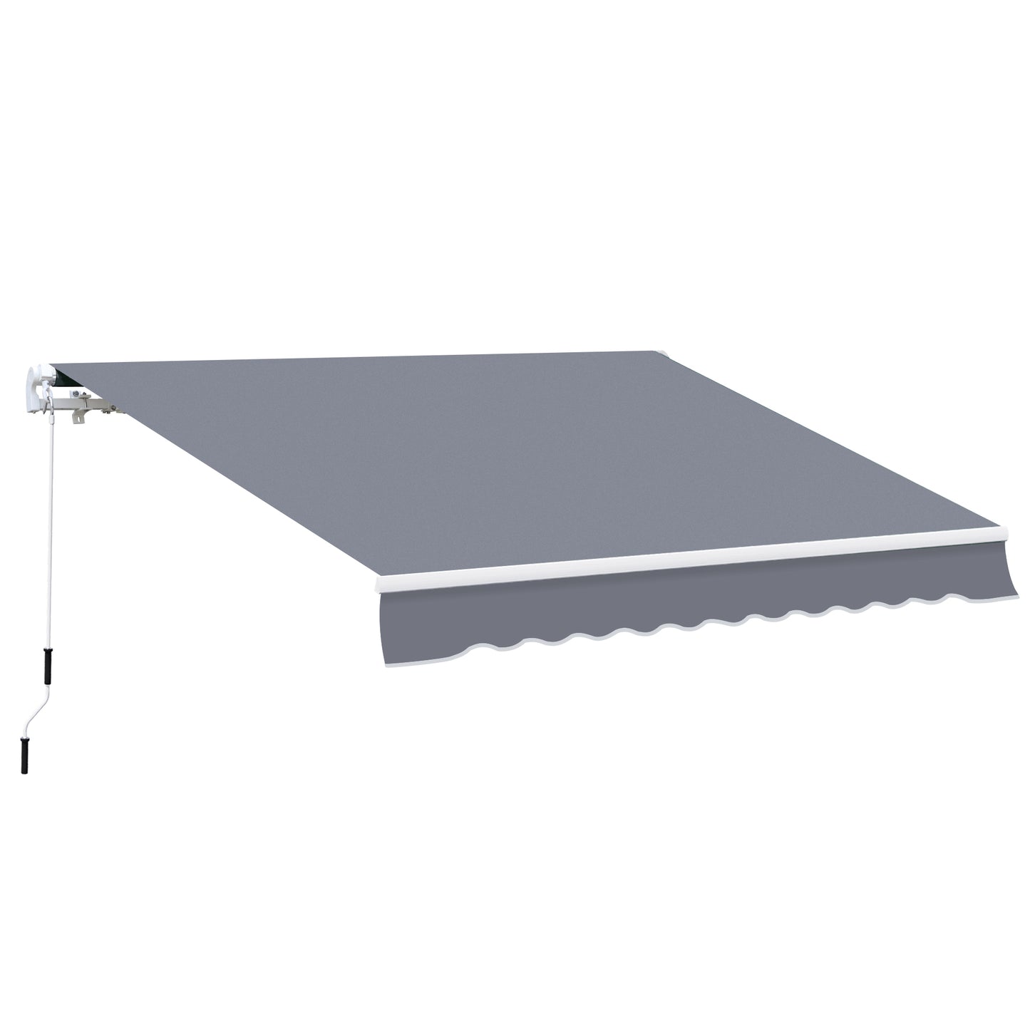Photo of Outsunny Manual Retractable Awning, size (4m x3m)-Grey in x3m)-Grey colour on a white background