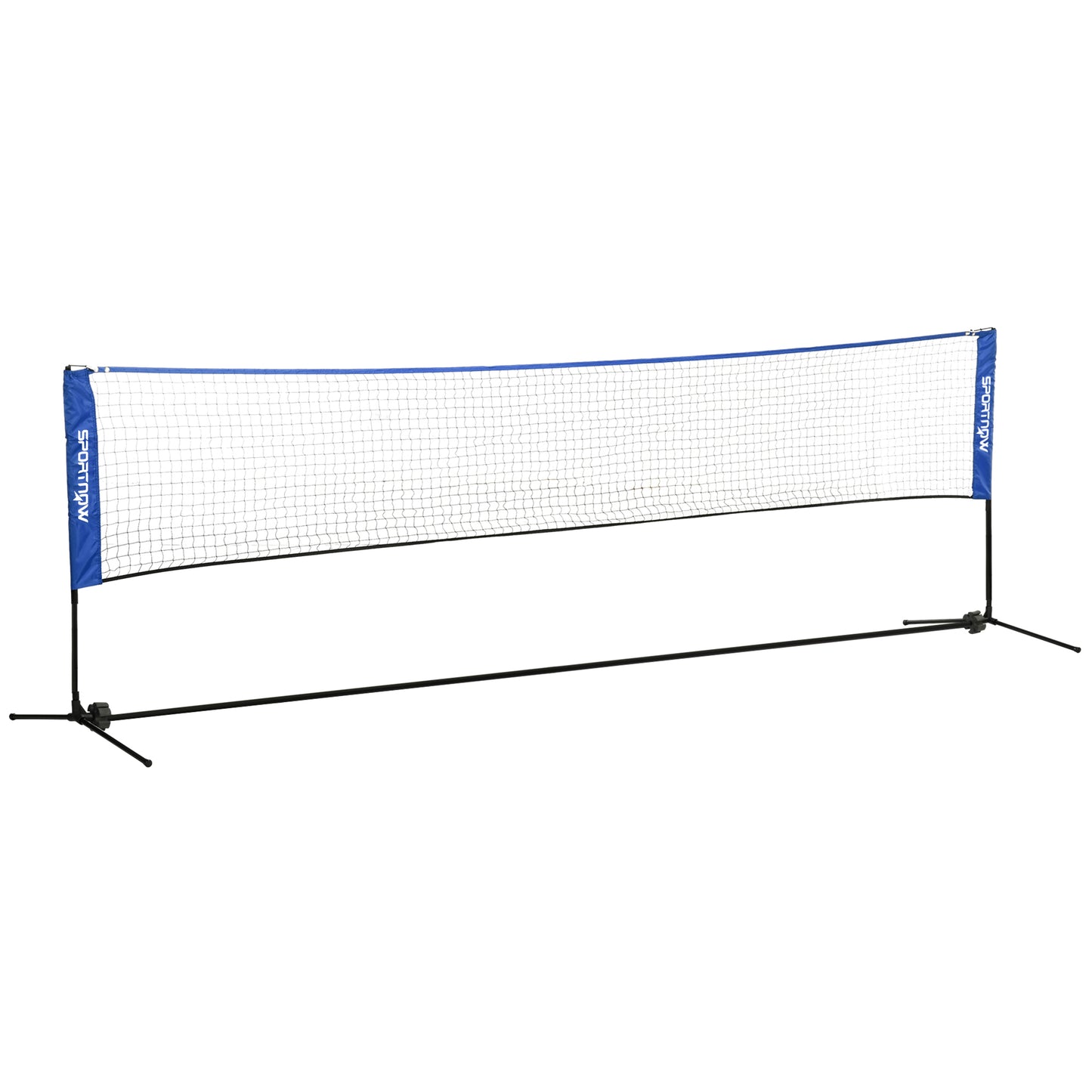 Photo of SPORTNOW 4m Badminton Net, Height Adjustable Outdoor Sports Net, with Carry Bag, for Tennis, Pickleball, Volleyball, Blue in Blue colour on a white background