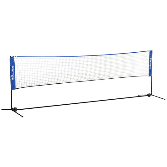 Photo of SPORTNOW 4m Badminton Net, Height Adjustable Outdoor Sports Net, with Carry Bag, for Tennis, Pickleball, Volleyball, Blue in Blue colour on a white background