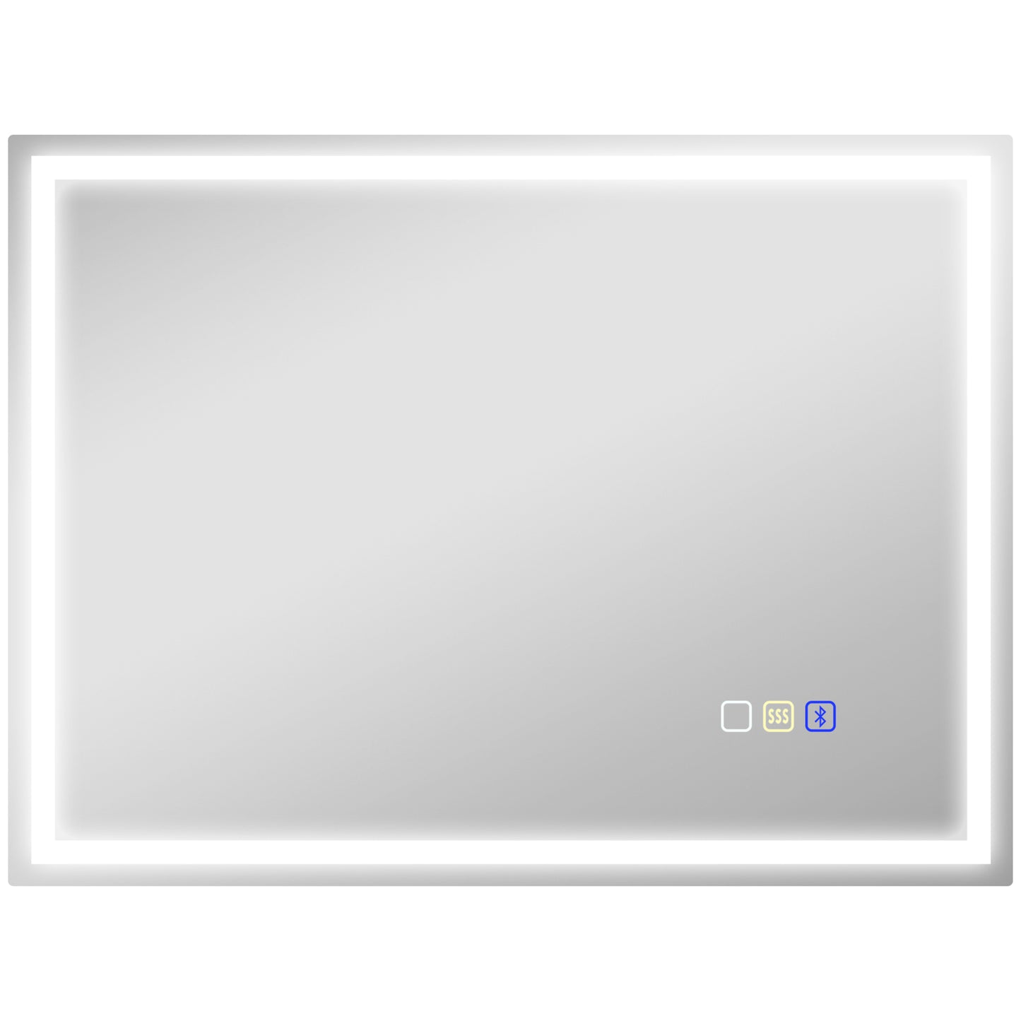 Photo of HOMCOM 60 x 80 cm Anti-Fog LED Bathroom Mirror, with Bluetooth - Silver Tone in Tone colour on a white background