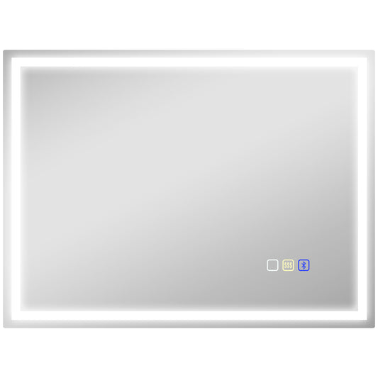 Photo of HOMCOM 60 x 80 cm Anti-Fog LED Bathroom Mirror, with Bluetooth - Silver Tone in Tone colour on a white background
