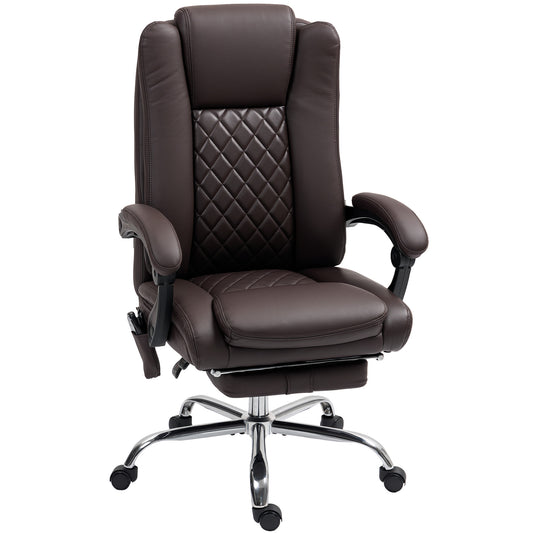 Photo of HOMCOM Executive Office Chair with 6-point Massage and Heat - Dark Brown in Brown colour on a white background