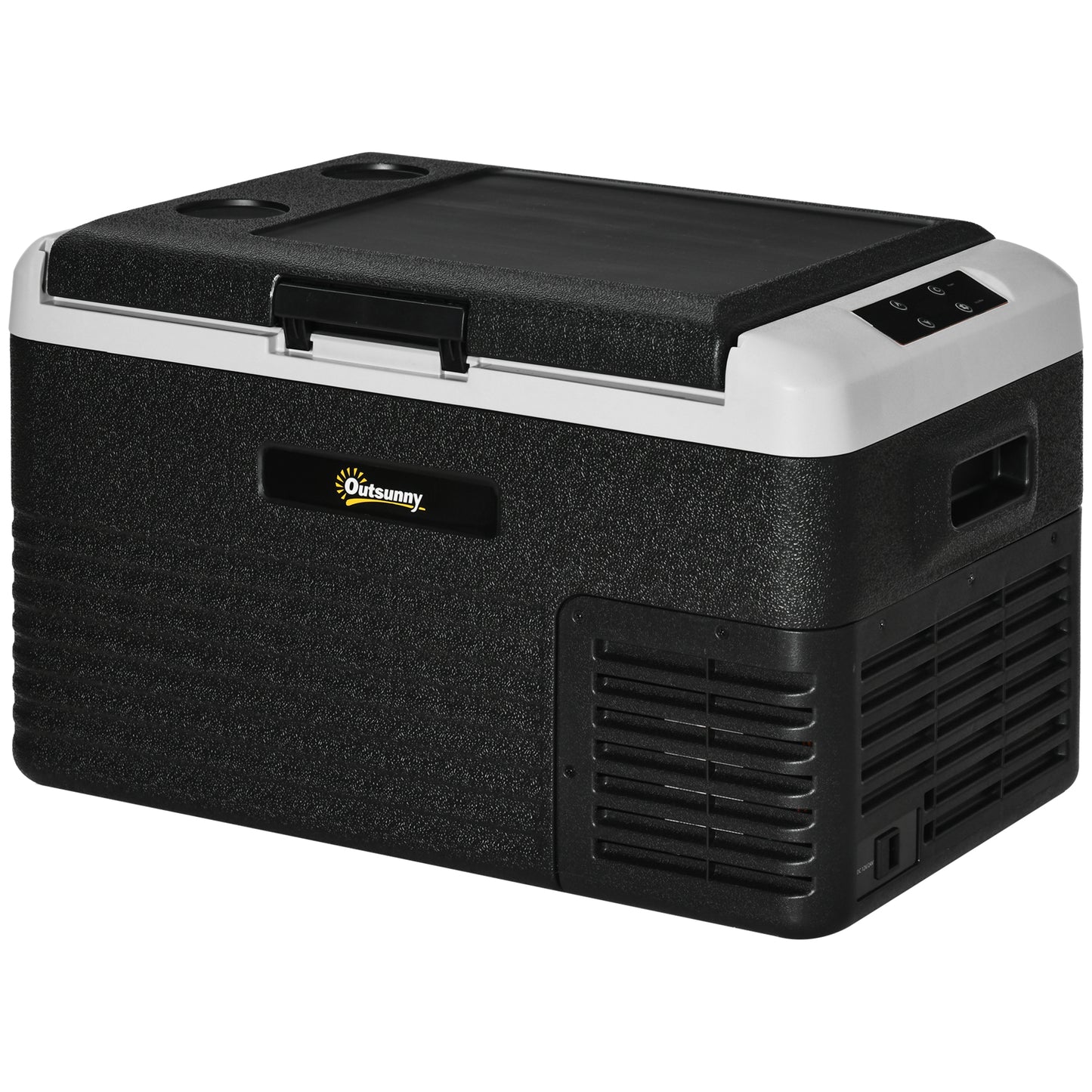 Photo of Outsunny 30L Portable Car Refrigerator - Grey and Black in Black colour on a white background