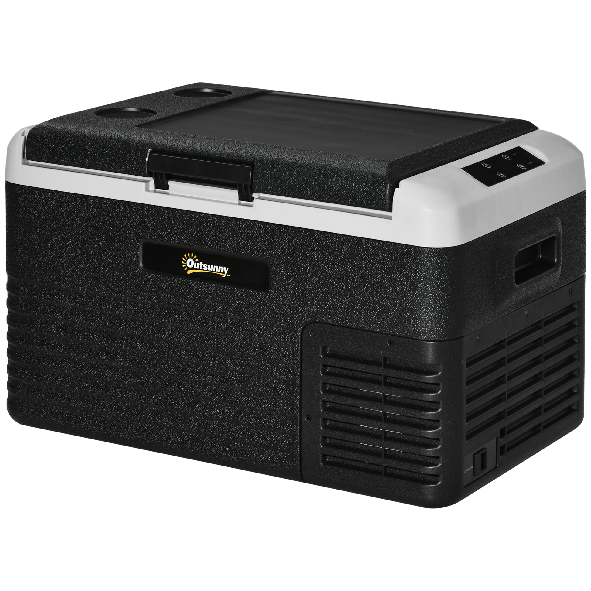 Photo of Outsunny 30L Portable Car Refrigerator - Grey and Black in Black colour on a white background