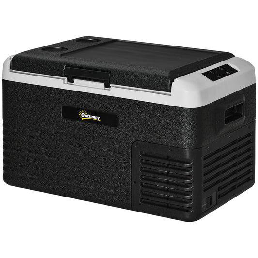 Photo of Outsunny 30L Portable Car Refrigerator - Grey and Black in Black colour on a white background