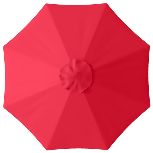 Photo of Outsunny 3 m Replacement Parasol Canopy with Top Vent, UPF 50+ Garden Parasol Replacement Canopy, 8 Rib Parasol Cover Replacement Fits Various Frames, Red in Red colour on a white background