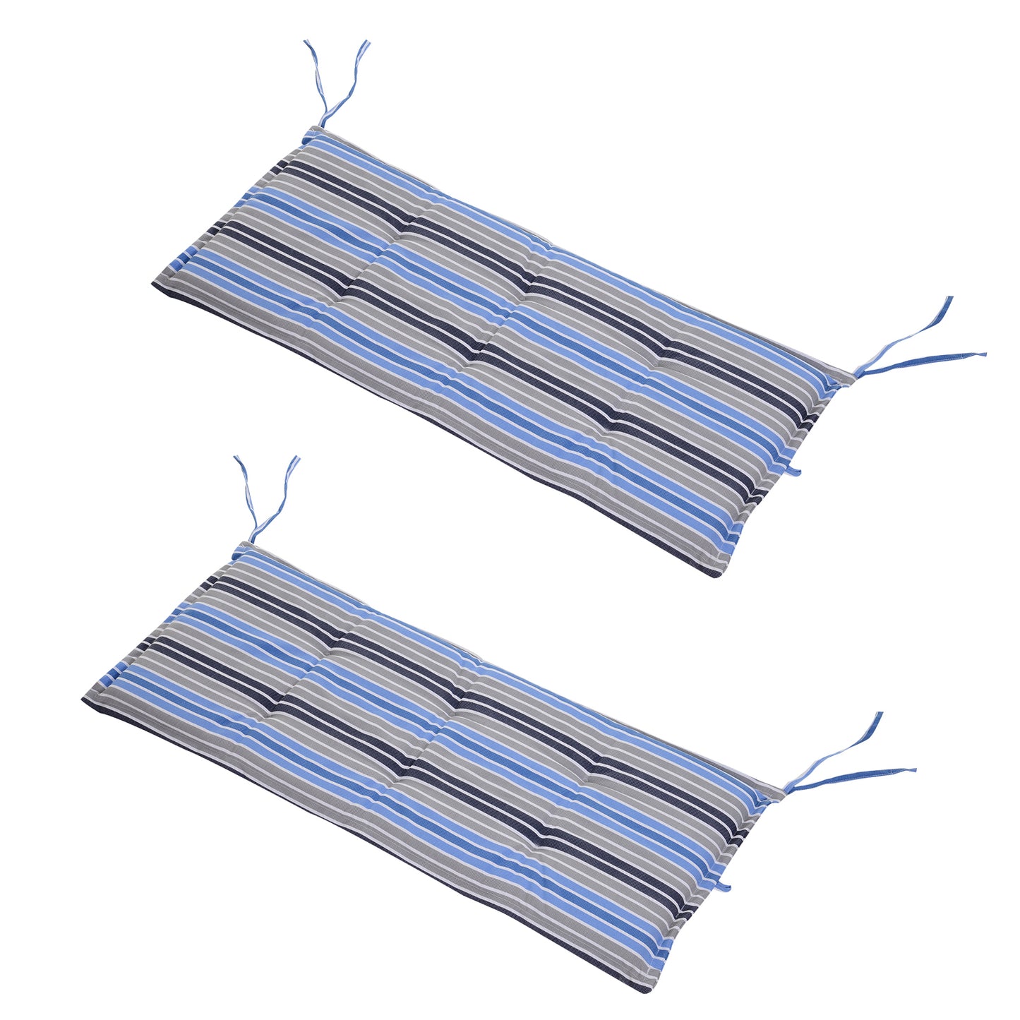 Photo of Outsunny Polyester Set Of 2 Swing Chair Cushion Blue Stripes in Stripes colour on a white background
