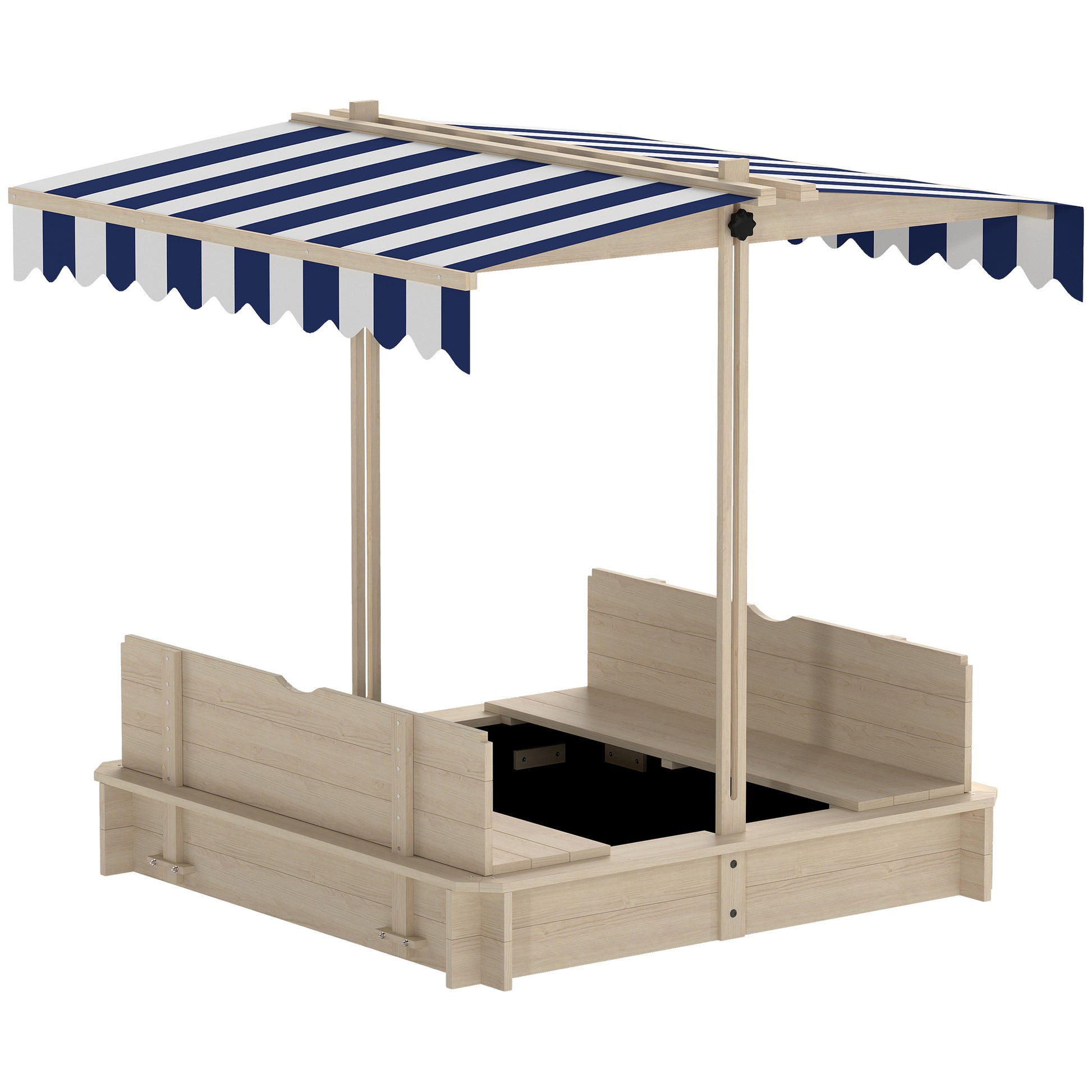 Photo of Outsunny Kids Square Wooden Sandpit, Children Sandbox Outdoor Playset in Playset colour on a white background