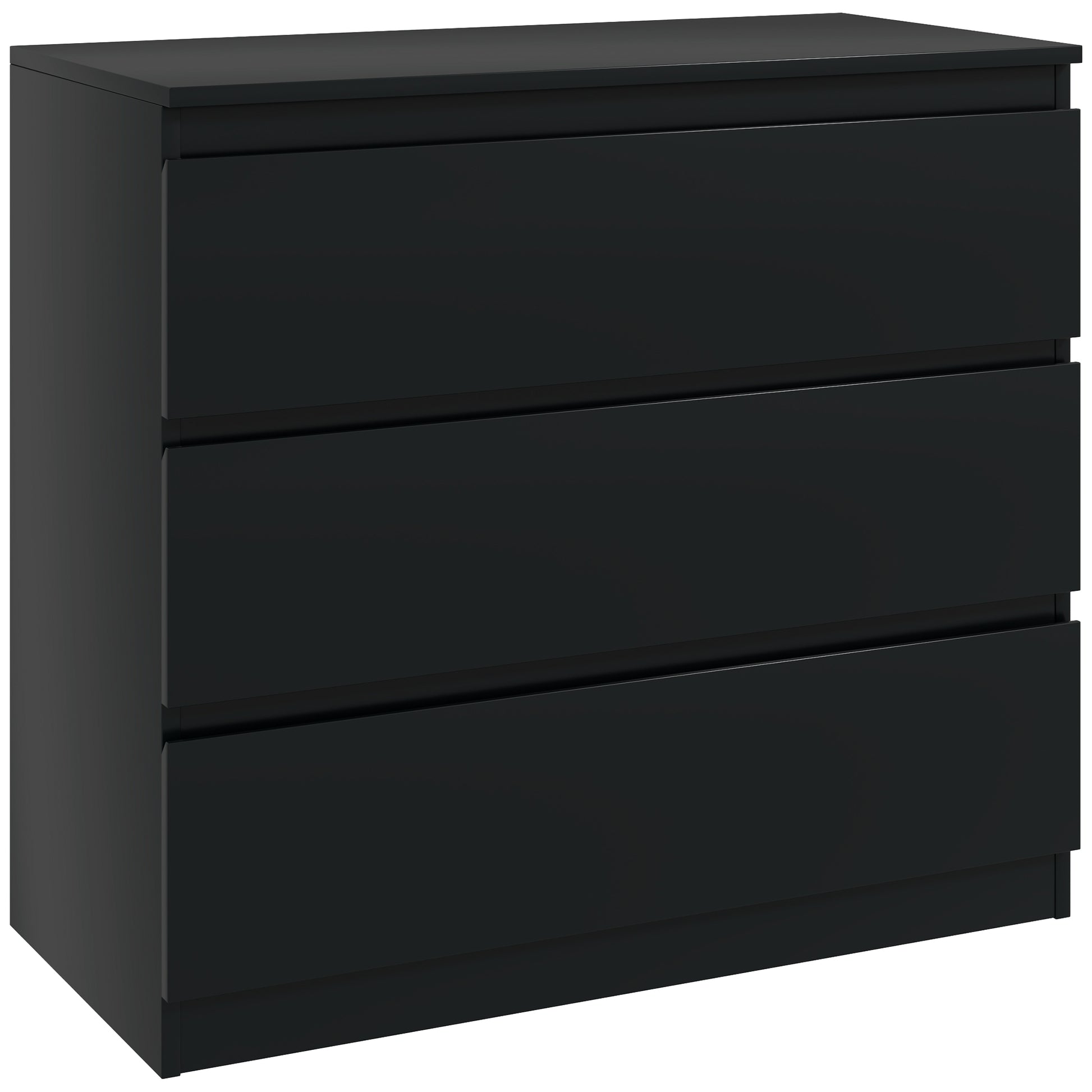 Photo of HOMCOM Chest of Three Drawers - Black in Black colour on a white background