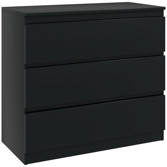 Photo of HOMCOM Chest of Three Drawers - Black in Black colour on a white background